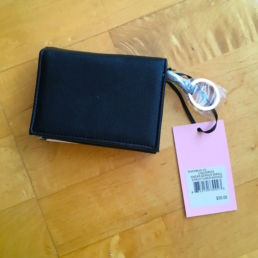 Juicy Couture Structured Bi-Fold Wallet, Black, White, Gold